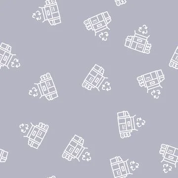 Waste recycling line seamless pattern Stock Illustration
