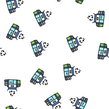 Waste recycling vector seamless pattern Stock Illustration