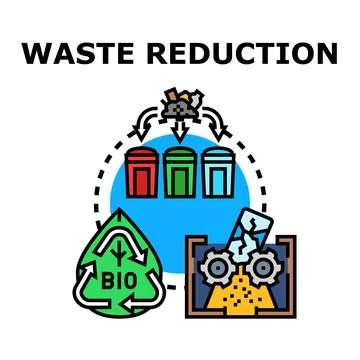 Waste reduction concept separating recyclable refuse materials Stock Illustration