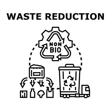 Waste reduction process minimizing non biodegradable garbage Stock Illustration