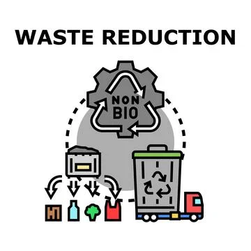 Waste reduction process minimizing non biodegradable garbage Stock Illustration