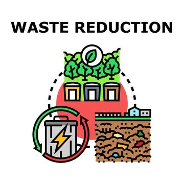 Waste reduction recycling zero waste cycle illustration Stock Illustration