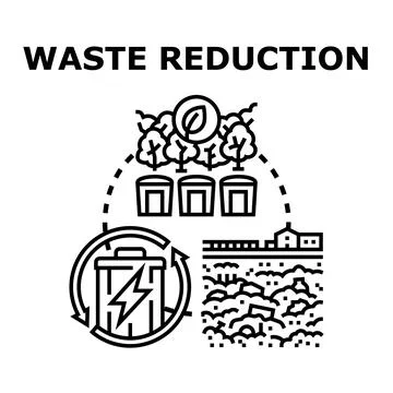 Waste reduction recycling zero waste cycle illustration Stock Illustration