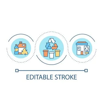 Waste segregation loop concept icon Stock Illustration