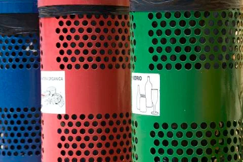Waste separation bins Stock Photos