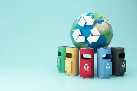 Waste separation concept Classify before discarding to help the world in maki Ilustración de archivo