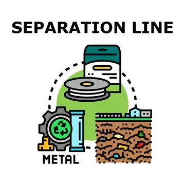 Waste separation line process for recycling and material production Stock Illustration