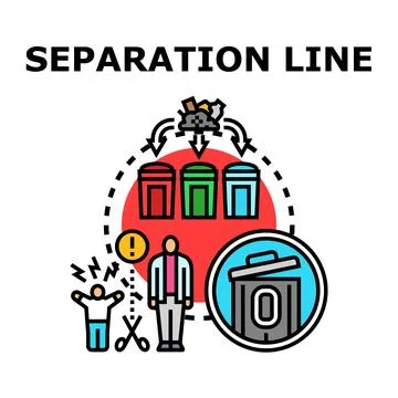Waste separation management and relationship dividing line Stock Illustration