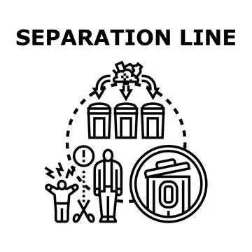 Waste separation management and relationship dividing line Stock Illustration