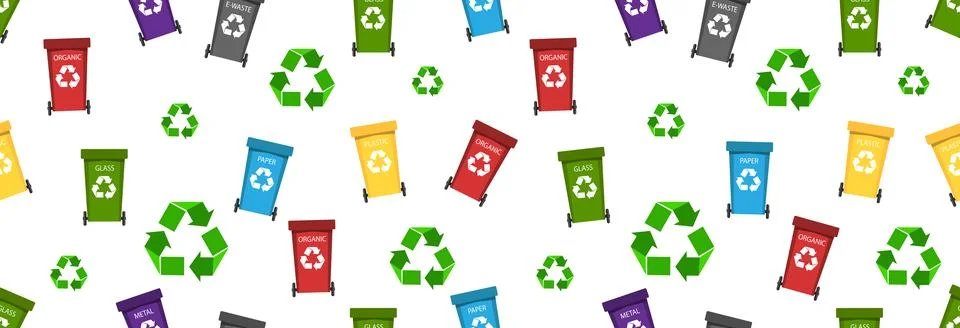 Waste sorting banner. Illustrazione stock