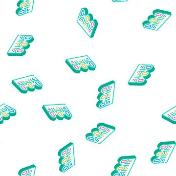 Waste sorting bins isometric icon seamless pattern Stock Illustration