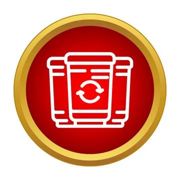 Waste sorting bins with recycle symbol icon Stock Illustration
