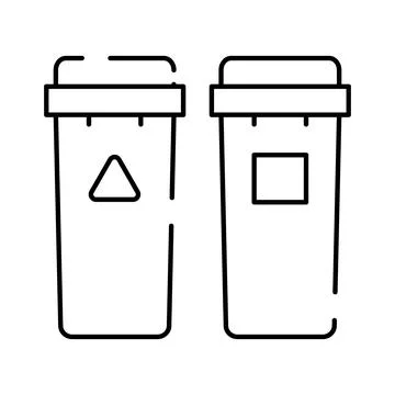 Waste sorting bins for recycling and disposal Stock Illustration