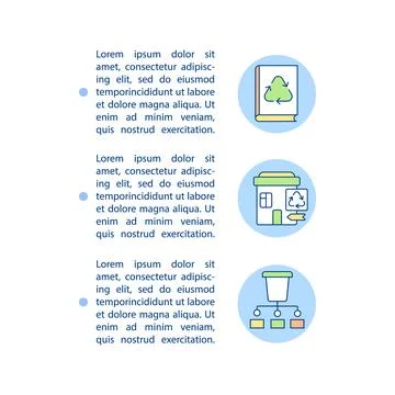 Waste sorting concept line icons with text Stock Illustration