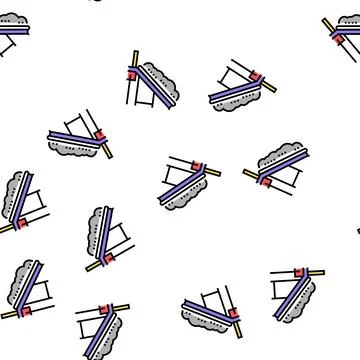 Waste sorting conveyor belt vector seamless pattern Stock Illustration