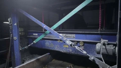 Waste sorting. Conveyor for sorting. Recycling waste Stock Footage 70355592