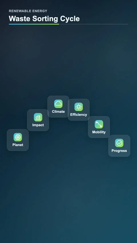 Waste Sorting Cycle Icon Animation Stock Footage 345158297