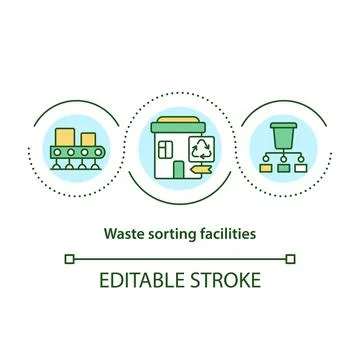Waste sorting facilities concept icon Stock Illustration