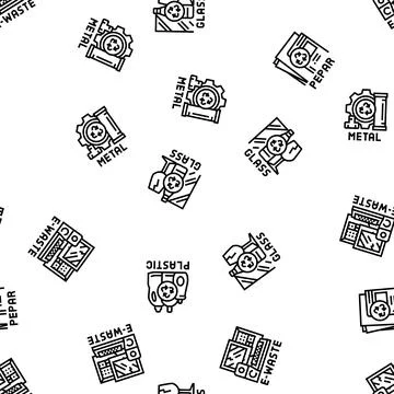 Waste sorting garbage plastic seamless pattern vector Illustrazione stock