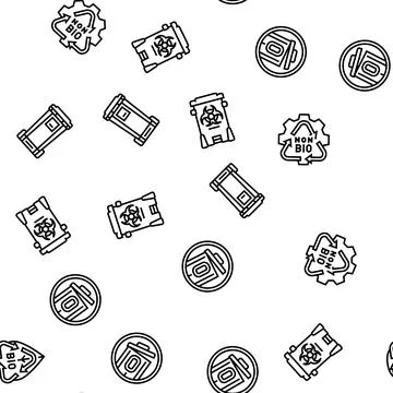 Waste sorting garbage plastic seamless pattern vector Illustrazione stock