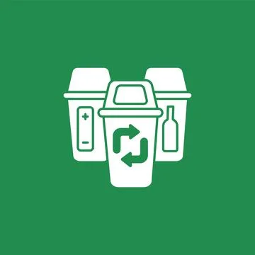 Waste sorting glyph icon Stock Illustration