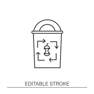 Waste sorting line icon Stock Illustration