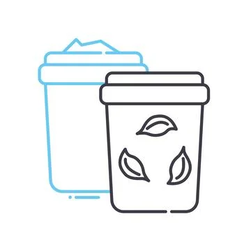 Waste sorting line icon, outline symbol, vector illustration, concept sign Stock Illustration