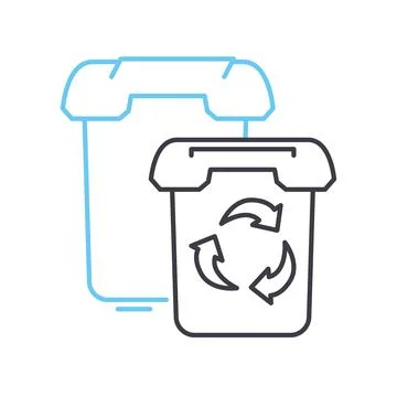 Waste sorting line icon, outline symbol, vector illustration, concept sign Stock Illustration