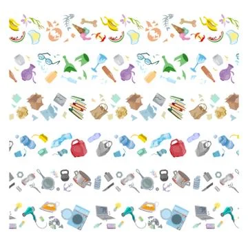 Waste sorting management concept separation garbage disposal refuse bin Stock Illustration