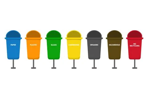 Waste sorting set vector illustration. Stock Illustration