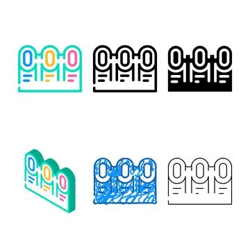 Waste sorting simplified bins color icon vector Stock Illustration