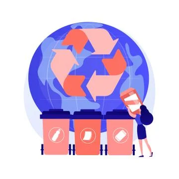 Waste sorting vector concept metaphor Stock Illustration