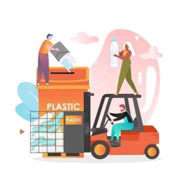 Waste sorting vector concept for web banner, website page Stock Illustration