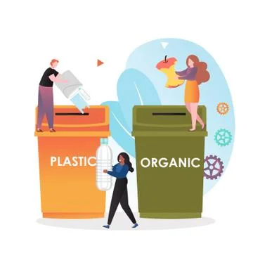 Waste sorting vector concept for web banner, website page Stock Illustration