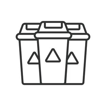 Waste sorting vector, in line design. Waste, sorting, recycling, bins, eco 스톡 일러스트