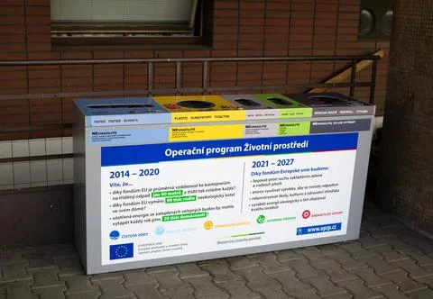 Waste sorting of waste, dust, trash, disposal into colorful bin and garbage c Stock Photos