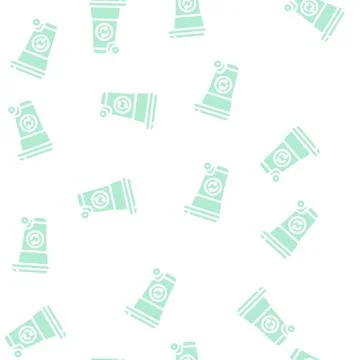 Waste tank compost glyph vector seamless pattern 库存插图