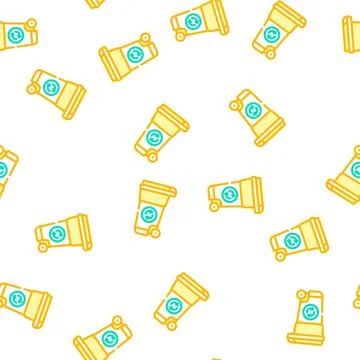 Waste tank compost vector seamless pattern Stock Illustration