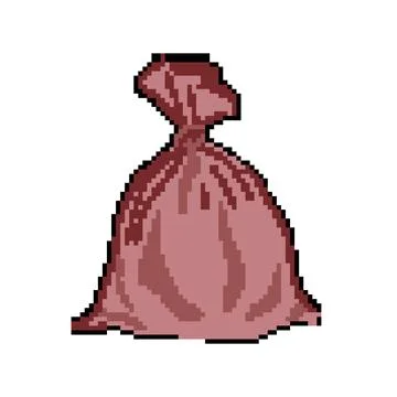 Waste trash bag pixel art vector illustration Stock Illustration