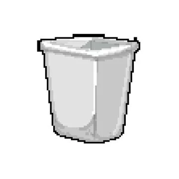 Waste trash bin garbage pixel art vector illustration Stock Illustration