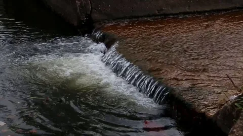Waste water flowing down the drainage system to be treated Stock Footage 109689660