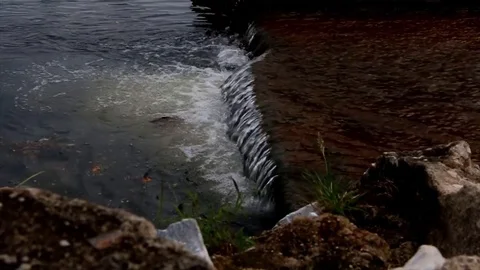 Waste water flowing down the drainage system to be treated Stock Footage 109690152