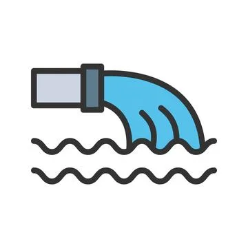 Waste Water icon vector image. Illustrazione stock