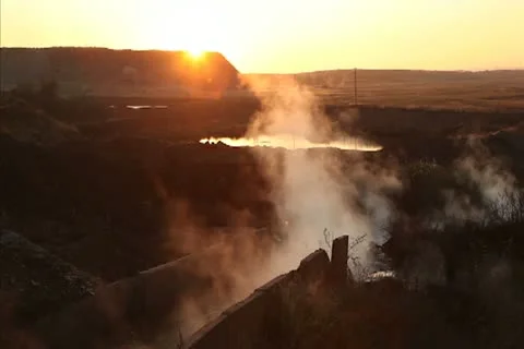 Waste water at sunset. Stock Footage 12515140