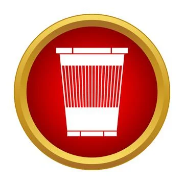 Wastebasket icon button for deleting content Stock Illustration