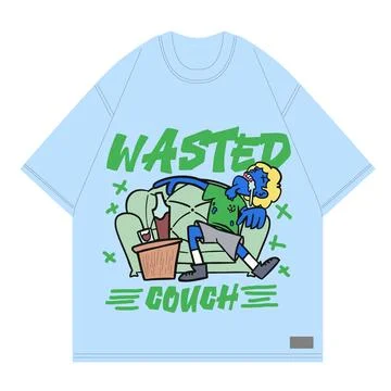 Wasted coach character drunk pass out in a sofa fun and unique art for clot.. Stock Illustration