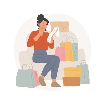Wasteful spending isolated cartoon vector illustration. Stock Illustration