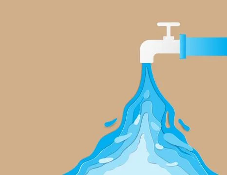 Wasteful water consumption reduction concept. Stock Illustration