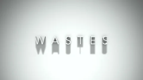 Wastes 3D title animation with shadows on a white background Stock Footage 296492196
