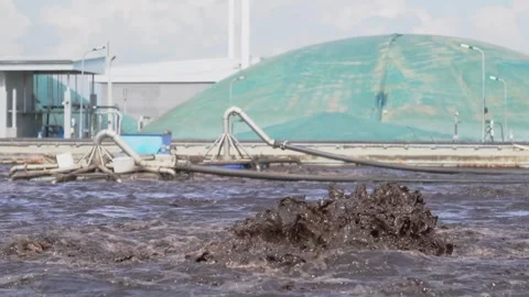 Wastewater aeration Stock Footage 284216308